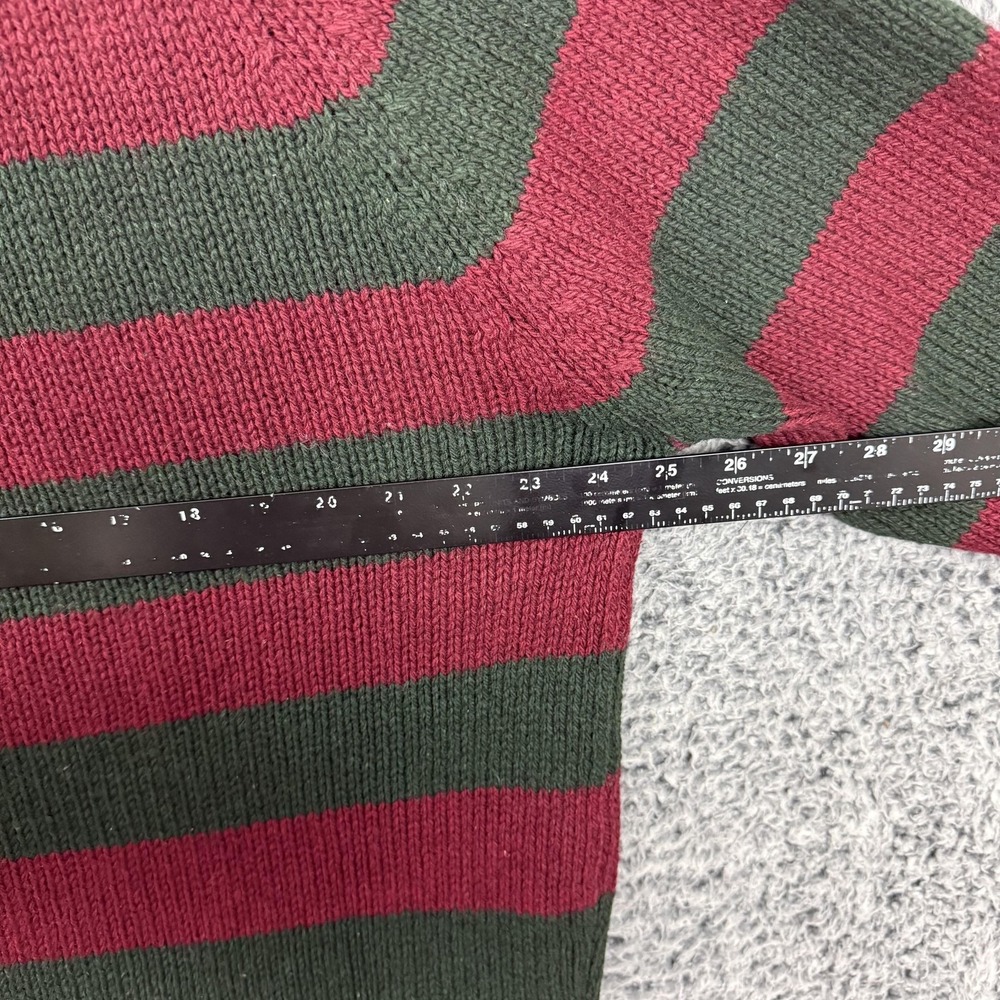 Boston Traders Sweater Mens XL Red Green Stripe Wool Blend Henley Mock Neck XL - Picture 9 of 11